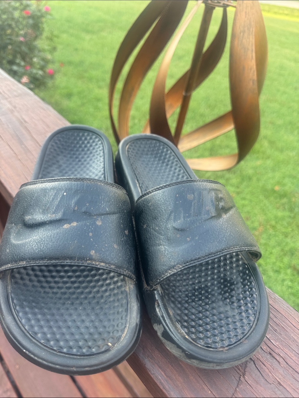 Nike Black Kids Adjustable Slide Sandals
